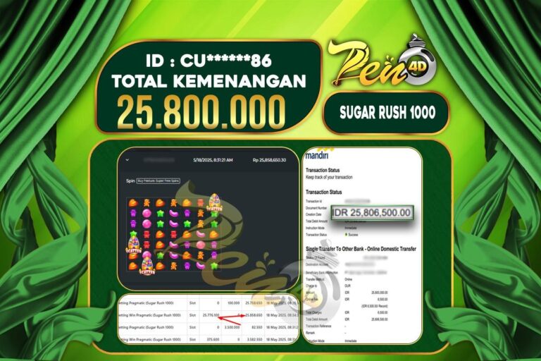 PEN4D $ Kemenangan Jackpot dan Bukti Pembayaran Withdraw Hari Ini 18 MAY 2025