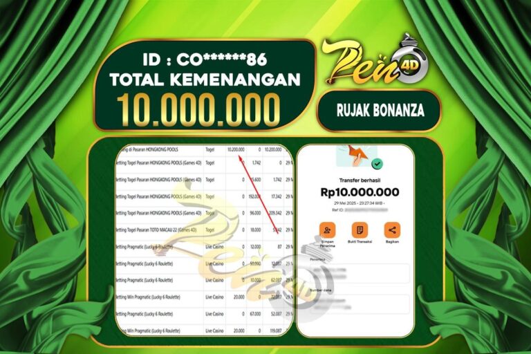 PEN4D $ Kemenangan Jackpot dan Bukti Pembayaran Withdraw Hari Ini 01 JUNI 2025