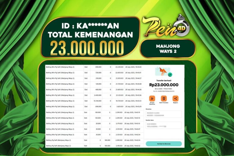 PEN4D $ Kemenangan Jackpot dan Bukti Pembayaran Withdraw Hari Ini 28 JULI 2025