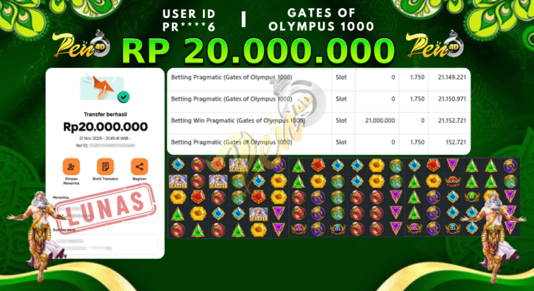 PEN4D $ Kemenangan Jackpot dan Bukti Pembayaran Withdraw Hari Ini 21 NOVEMBER 2025