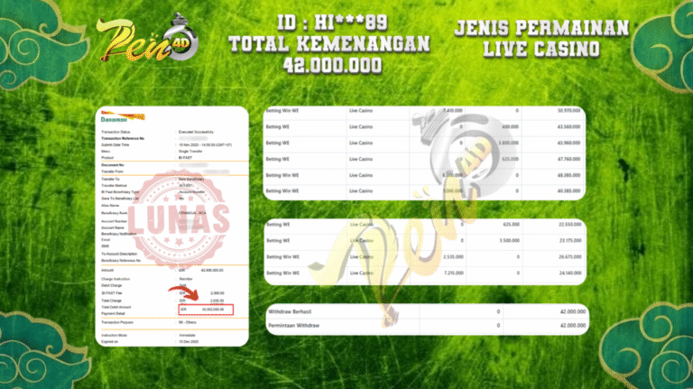 PEN4D $ Kemenangan Jackpot dan Bukti Pembayaran Withdraw Hari Ini 15 NOVEMBER 2025