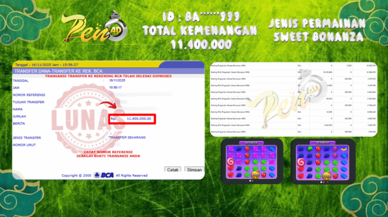 PEN4D $ Kemenangan Jackpot dan Bukti Pembayaran Withdraw Hari Ini 16 NOVEMBER 2025
