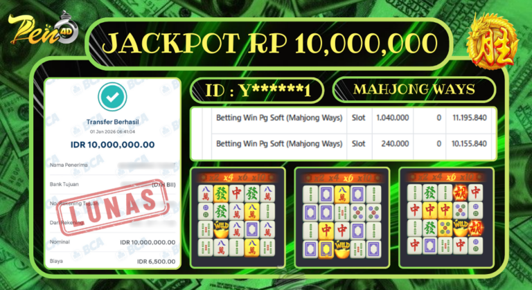 PEN4D $ Kemenangan Jackpot dan Bukti Pembayaran Withdraw Hari Ini 01-JANUARI -2026