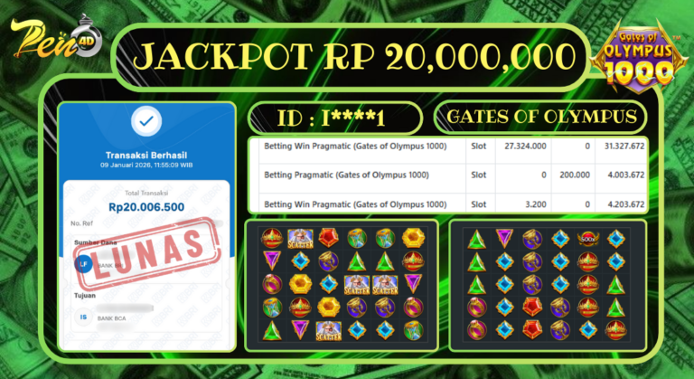PEN4D $ Kemenangan Jackpot dan Bukti Pembayaran Withdraw Hari Ini 09 -JANUARI -2026