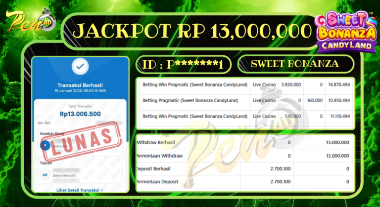 PEN4D $ Kemenangan Jackpot dan Bukti Pembayaran Withdraw Hari Ini 19-JANUARI -2026