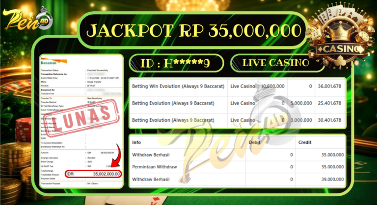 PEN4D $ Kemenangan Jackpot dan Bukti Pembayaran Withdraw Hari Ini 11– FEBRUARY – 2026