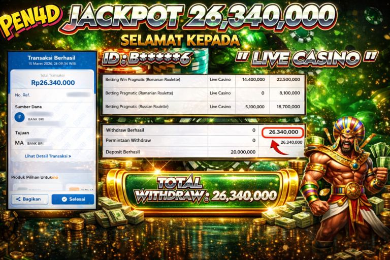 PEN4D $ Kemenangan Jackpot dan Bukti Pembayaran Withdraw Hari Ini 15–MARET–2026