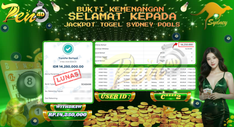 PEN4D – Kemenangan Jackpot Bukti Pembayaran Withdraw Hari Ini (31 Maret 2026) Oleh PEN4D