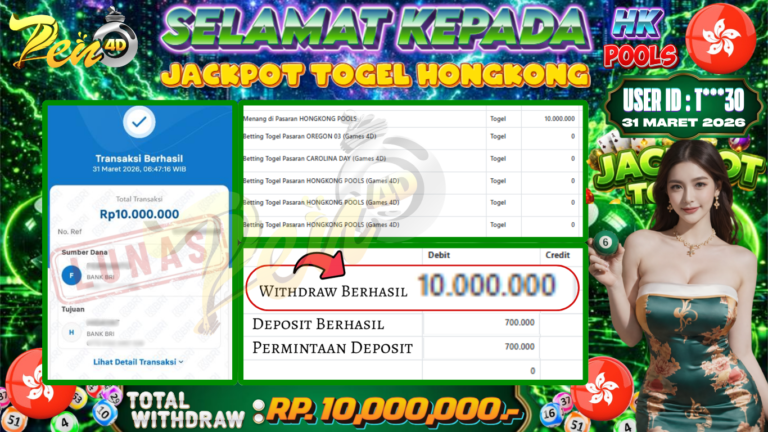 PEN4D – Kemenangan Jackpot Bukti Pembayaran Withdraw Hari Ini (30 Maret 2026) Oleh PEN4D