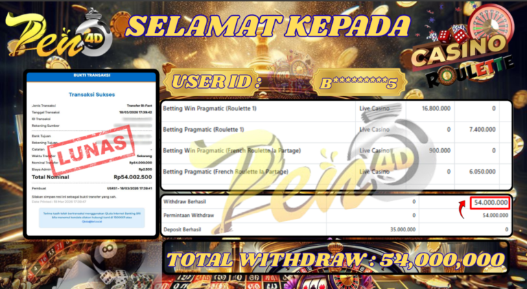 PEN4D – Kemenangan Jackpot Bukti Pembayaran Withdraw Hari Ini (18 Maret 2026) Oleh PEN4D