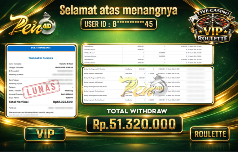 PEN4D – Kemenangan Jackpot Bukti Pembayaran Withdraw Hari Ini (19 Maret 2026) Oleh PEN4D