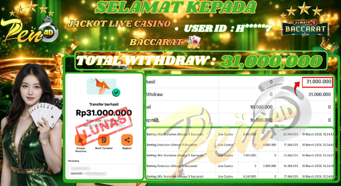 PEN4D – Kemenangan Jackpot Bukti Pembayaran Withdraw Hari Ini (17 Maret 2026) Oleh PEN4D