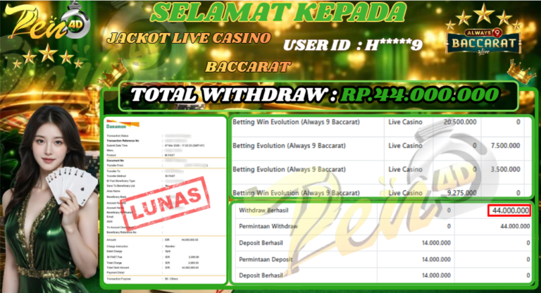 PEN4D $ Kemenangan Jackpot dan Bukti Pembayaran Withdraw Hari Ini 07–MARET–2026