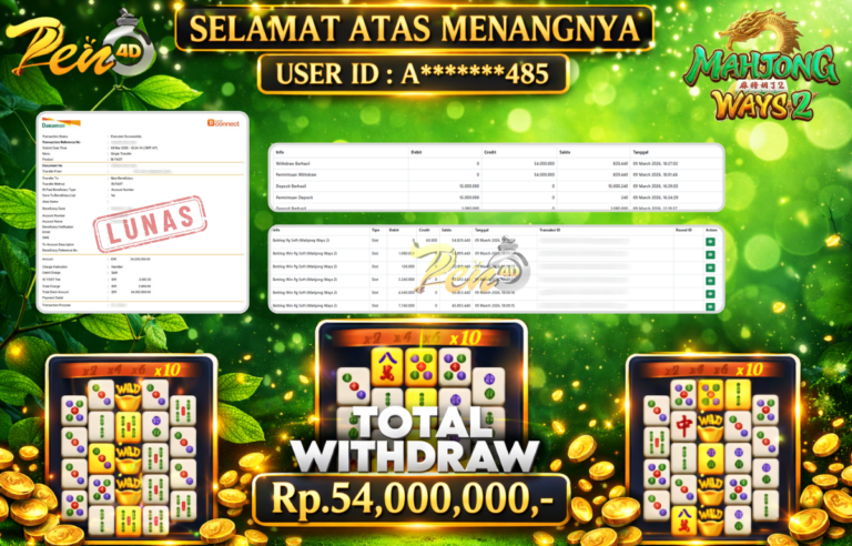 PEN4D $ Kemenangan Jackpot dan Bukti Pembayaran Withdraw Hari Ini 09–MARET–2026