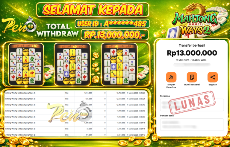 PEN4D $ Kemenangan Jackpot dan Bukti Pembayaran Withdraw Hari Ini 11–MARET–2026
