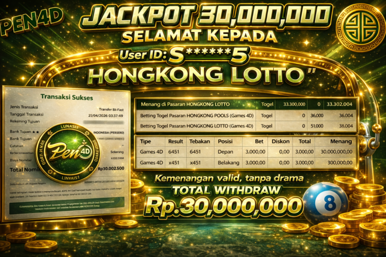 PEN4D – Kemenangan Jackpot Bukti Pembayaran Withdraw Hari Ini (21 April 2026) Oleh PEN4D