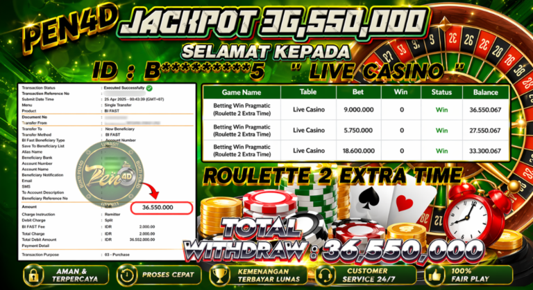 PEN4D – Kemenangan Jackpot Bukti Pembayaran Withdraw Hari Ini (25 April 2026) Oleh PEN4D