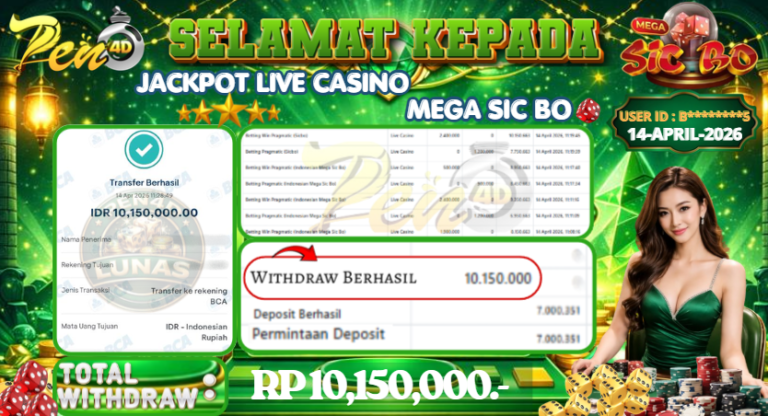 PEN4D – Kemenangan Jackpot Bukti Pembayaran Withdraw Hari Ini (14 April 2026) Oleh PEN4D