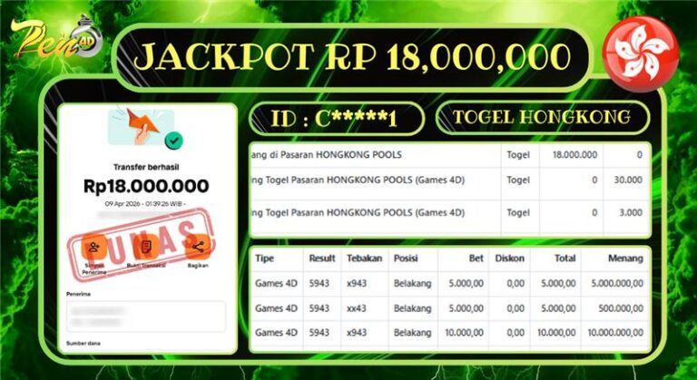 PEN4D – Kemenangan Jackpot Bukti Pembayaran Withdraw Hari Ini (09 April 2026) Oleh PEN4D