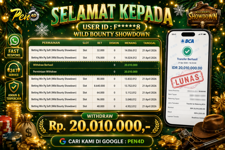 PEN4D – Kemenangan Jackpot Bukti Pembayaran Withdraw Hari Ini (21 April 2026) Oleh PEN4D