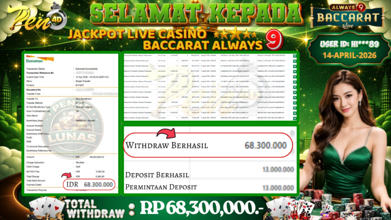 PEN4D – Kemenangan Jackpot Bukti Pembayaran Withdraw Hari Ini (14 April 2026) Oleh PEN4D