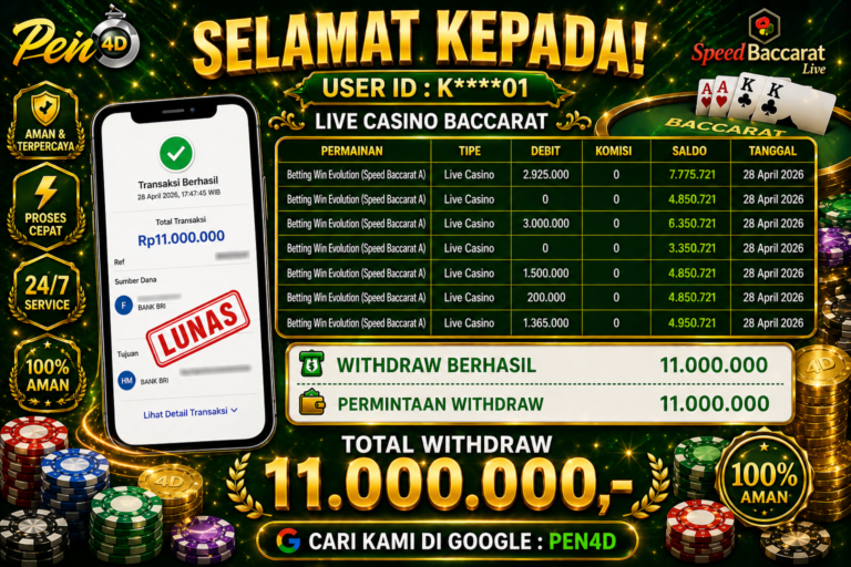 PEN4D – Kemenangan Jackpot Bukti Pembayaran Withdraw Hari Ini (28 April 2026) Oleh PEN4D
