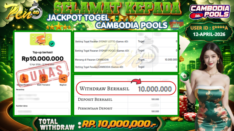 PEN4D – Kemenangan Jackpot Bukti Pembayaran Withdraw Hari Ini (12 April 2026) Oleh PEN4D