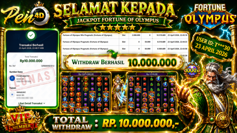PEN4D – Kemenangan Jackpot Bukti Pembayaran Withdraw Hari Ini (23 April 2026) Oleh PEN4D