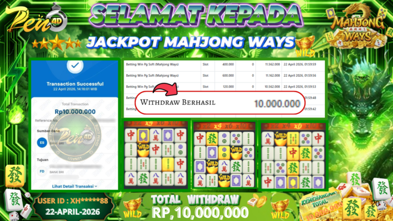 PEN4D – Kemenangan Jackpot Bukti Pembayaran Withdraw Hari Ini (22 April 2026) Oleh PEN4D
