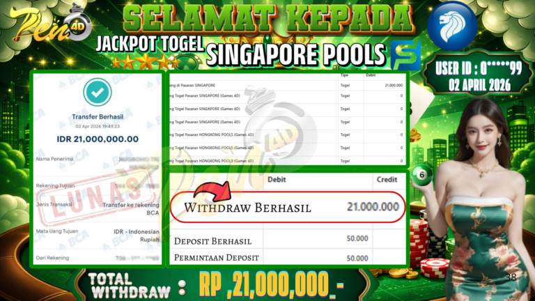 PEN4D – Kemenangan Jackpot Bukti Pembayaran Withdraw Hari Ini (02 April 2026) Oleh PEN4D