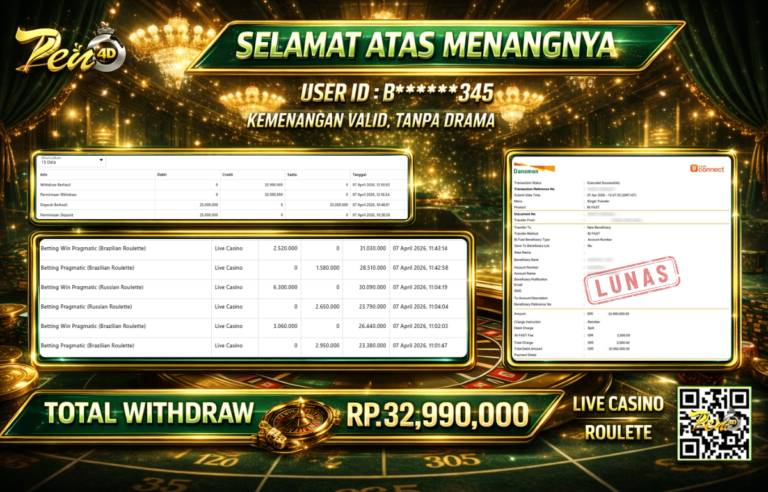 PEN4D – Kemenangan Jackpot Bukti Pembayaran Withdraw Hari Ini (07 April 2026) Oleh PEN4D