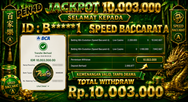 PEN4D – Kemenangan Jackpot Bukti Pembayaran Withdraw Hari Ini (29 April 2026) Oleh PEN4D