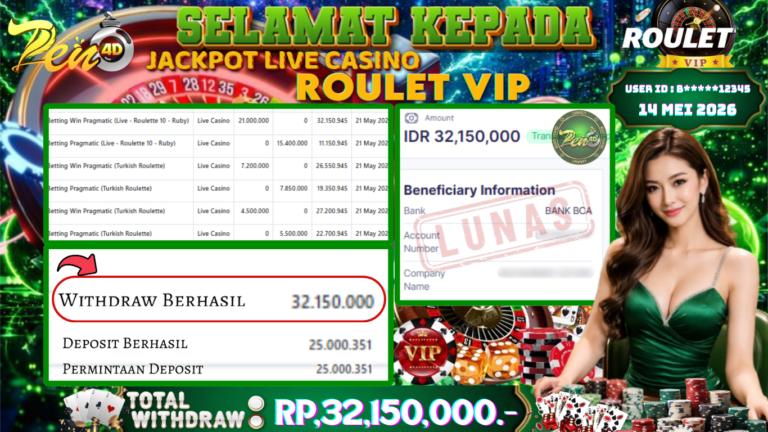 PEN4D – Kemenangan Jackpot Bukti Pembayaran Withdraw Hari Ini (21 Mei 2026) Oleh PEN4D