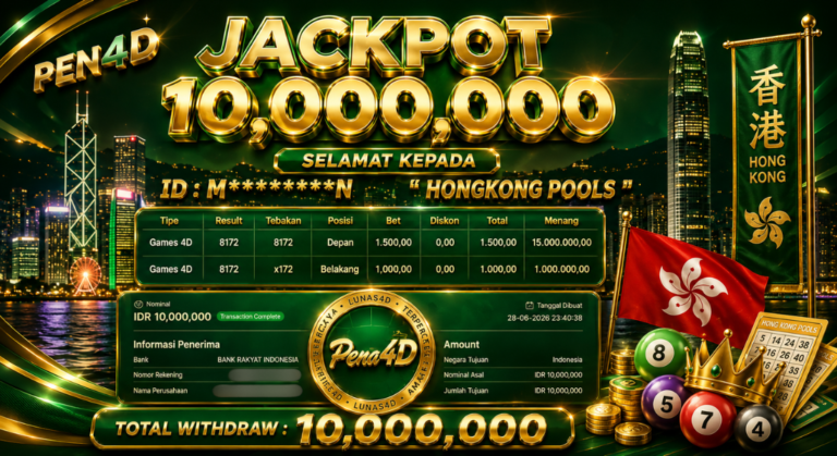 PEN4D – Kemenangan Jackpot Bukti Pembayaran Withdraw Hari Ini (28 JUNI 2026) Oleh PEN4D