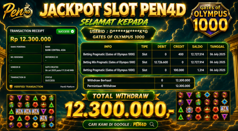 PEN4D – Kemenangan Jackpot Bukti Pembayaran Withdraw Hari Ini (06 JULI 2026) Oleh PEN4D