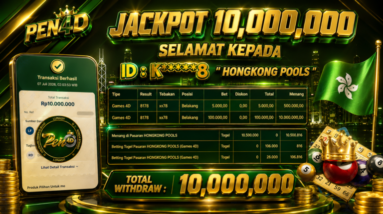PEN4D – Kemenangan Jackpot Bukti Pembayaran Withdraw Hari Ini (06 JULI 2026) Oleh PEN4D