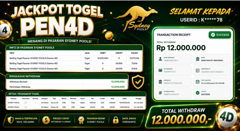 PEN4D – Kemenangan Jackpot Bukti Pembayaran Withdraw Hari Ini (03 JULI 2026) Oleh PEN4D